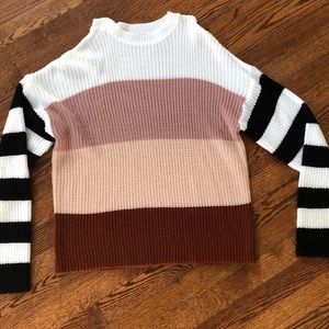 Striped Neutrals Oversized Sweater